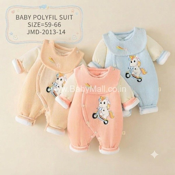 Care Baby Unicorn New Born Warm Baby Romper With Bib Imported || Item No:6006